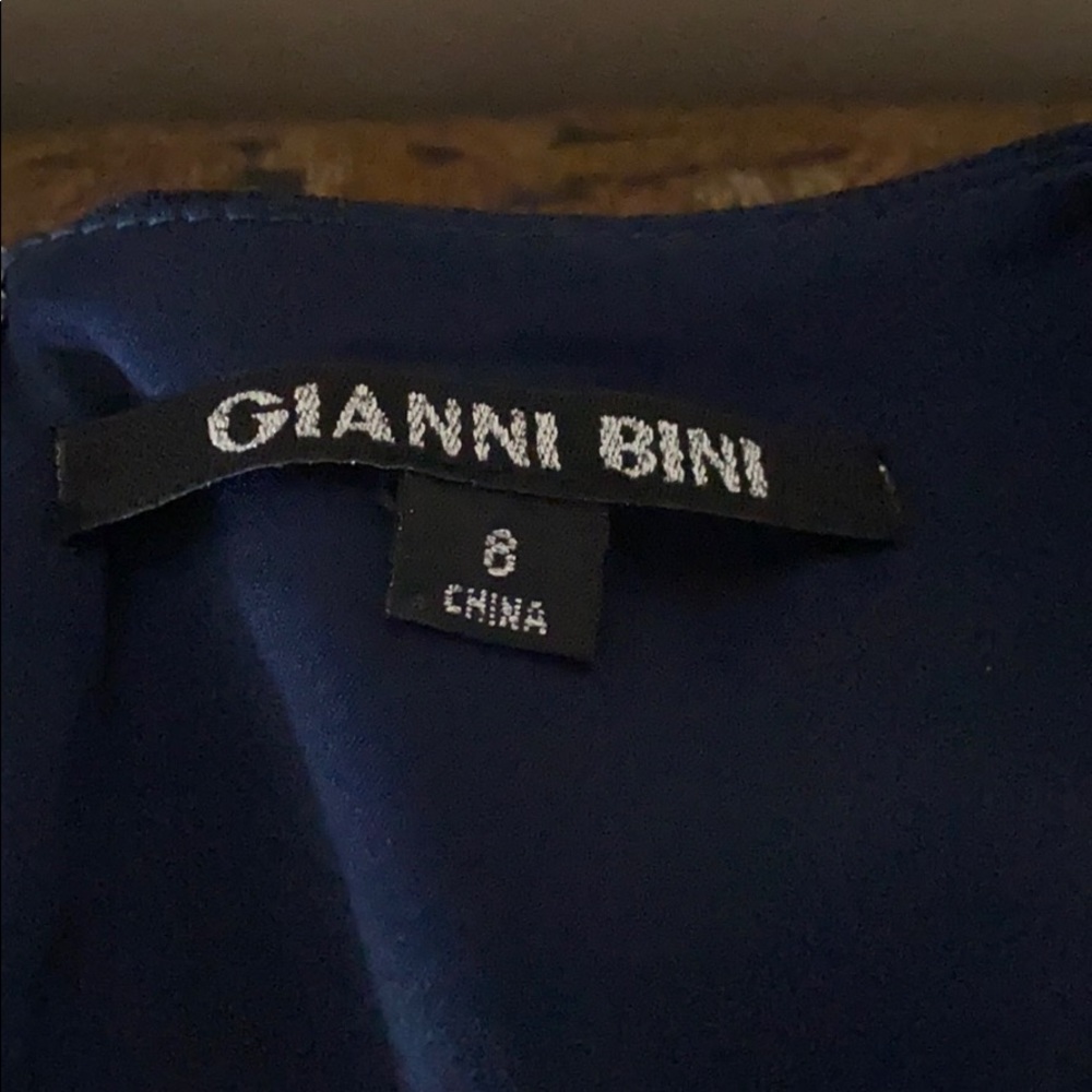 Gianni Bini NWT Navy Lucy Dress with feathers sz 8